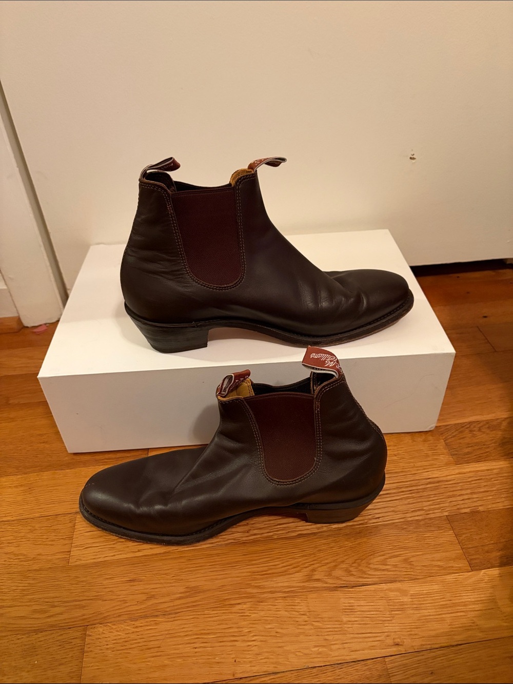 R.M. Williams Dark Brown Leather Chelsea Chukka Boots